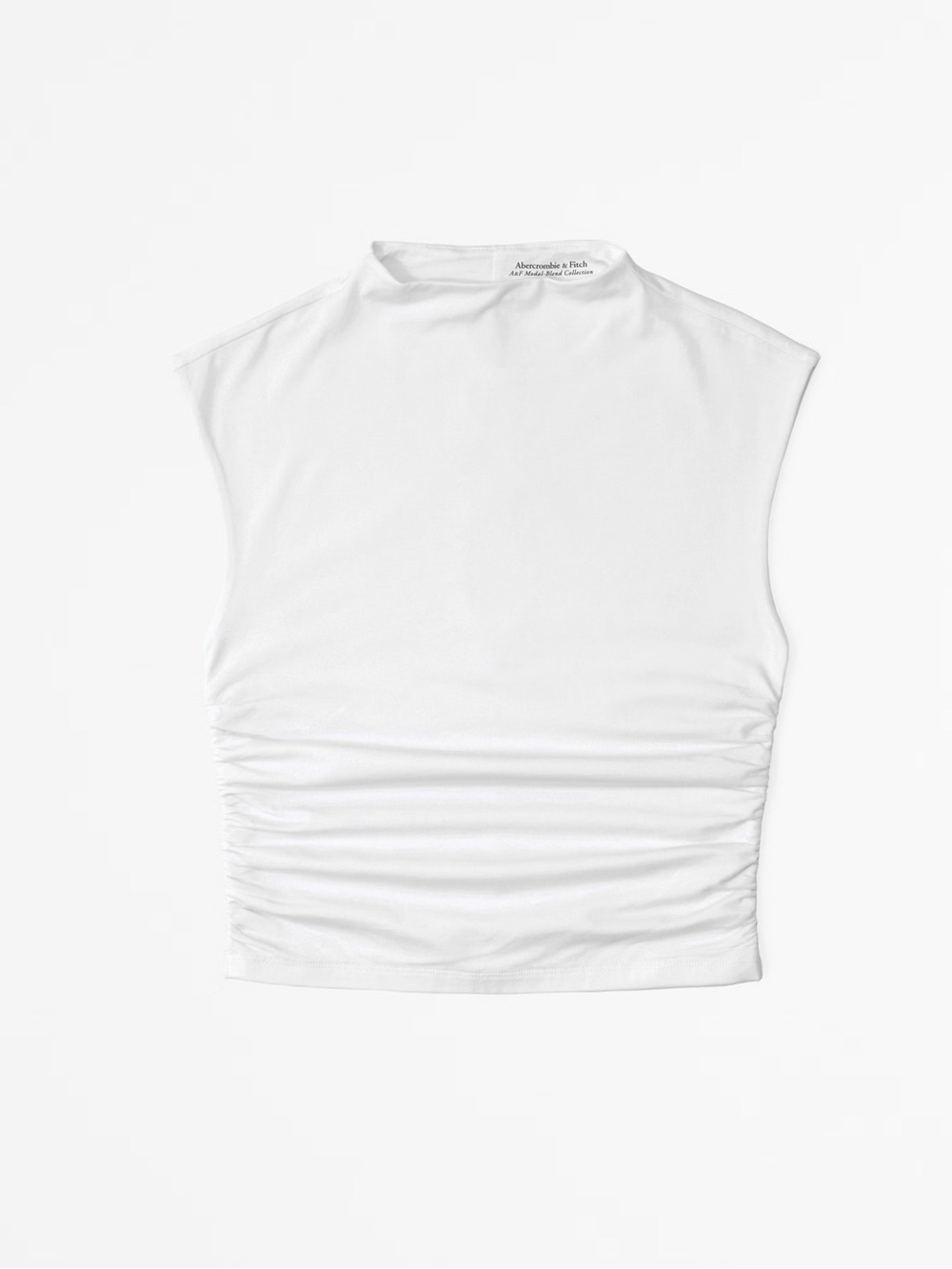 Abercrombie & Fitch Paloma Modal Sleeveless Mock Neck White Tank Top L - Picture 2 of 4